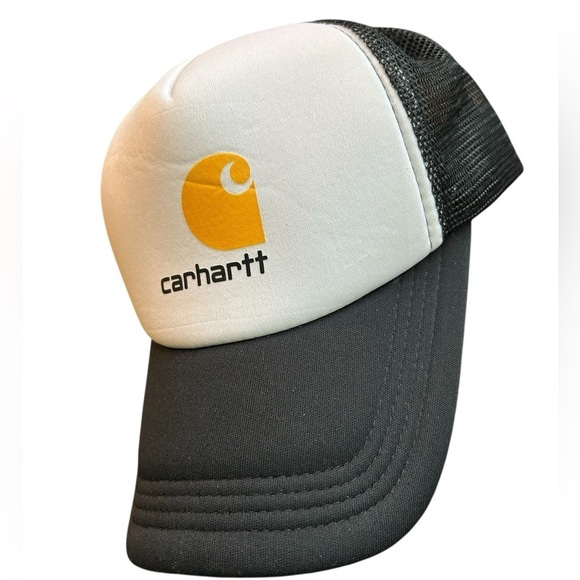 Carhartt Black and White Cap with Yellow Logo - Picture 2 of 4